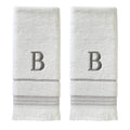 SKL Home Monogram B Hand Towel Set – 2-Piece White Cotton Terry Towels