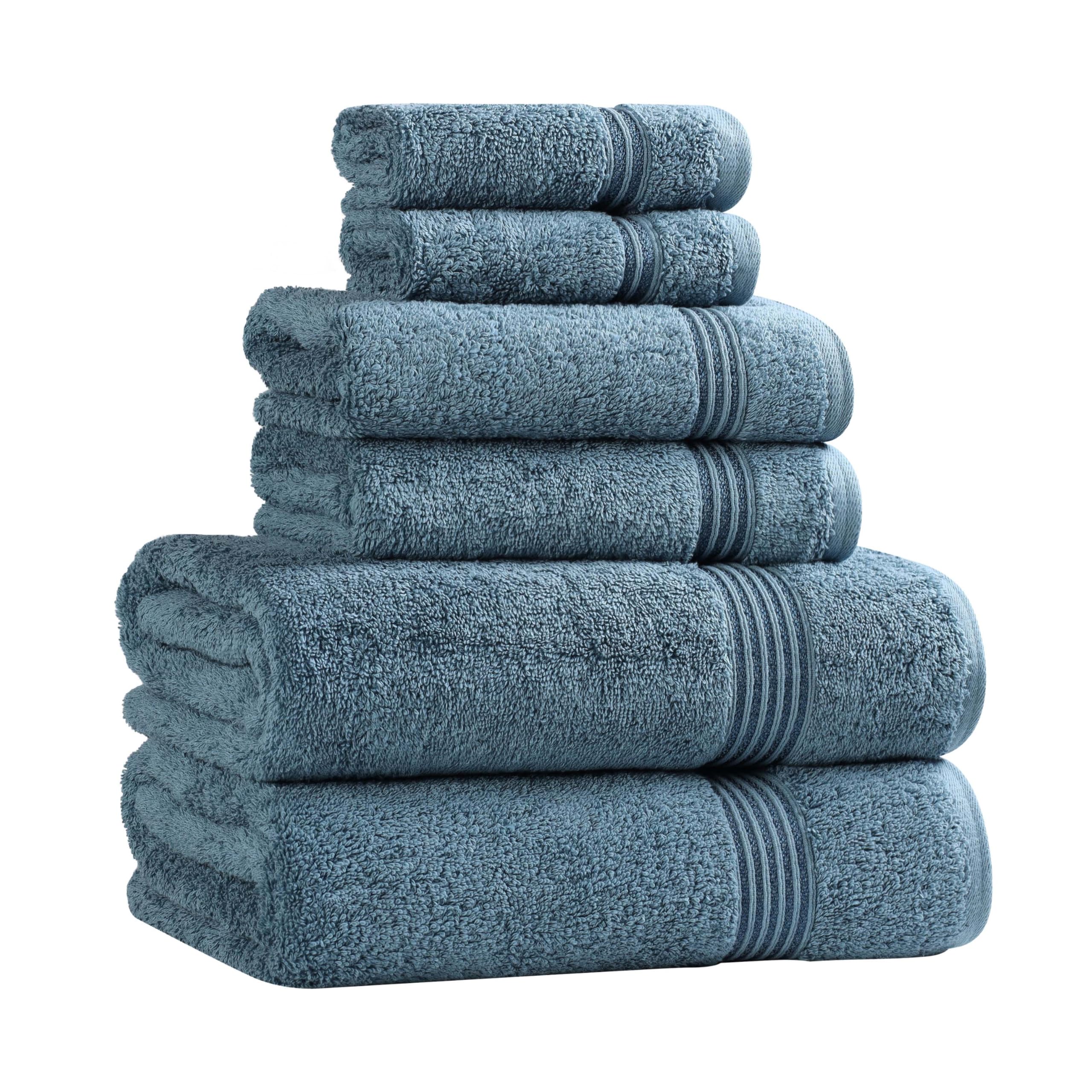 6-Piece Cotton Towel Set – 600 GSM Luxury Sapphire Blue