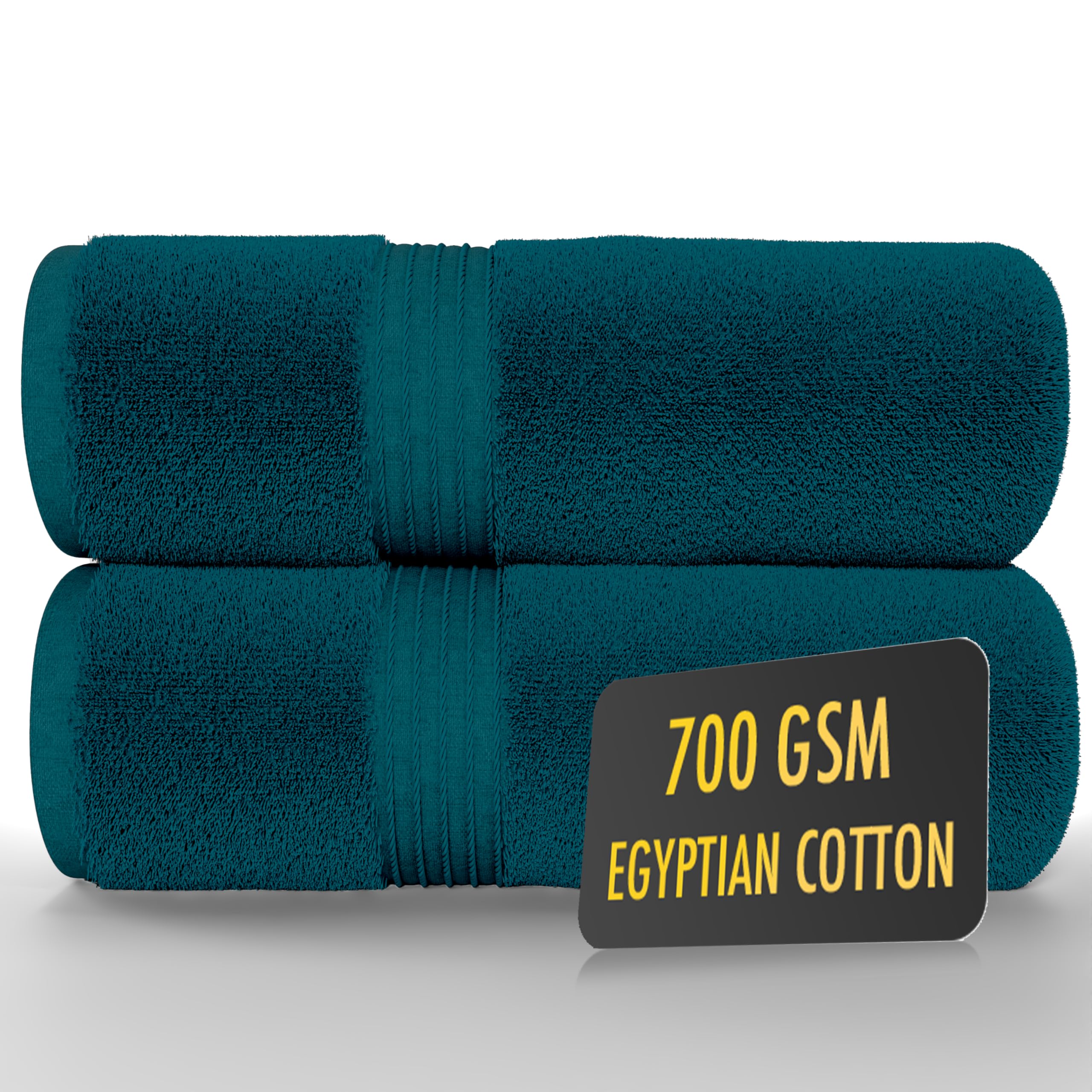 ALSAP Egyptian Cotton Bath Towels - 700 GSM Blue Lagoon Set of 2