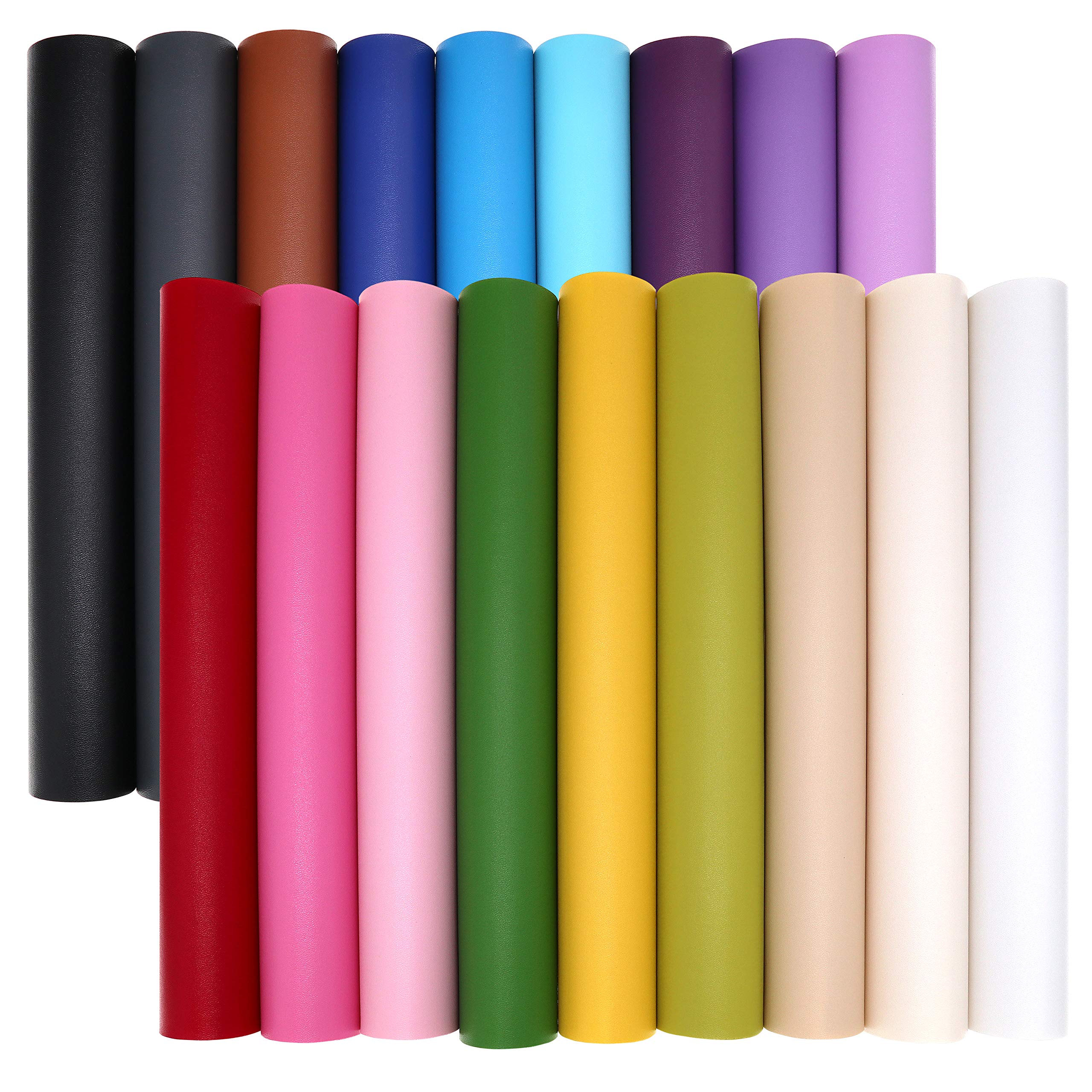 ZAIONE 18-Piece Faux Leather Fabric Sheets | 8"x12" Synthetic Leatherette