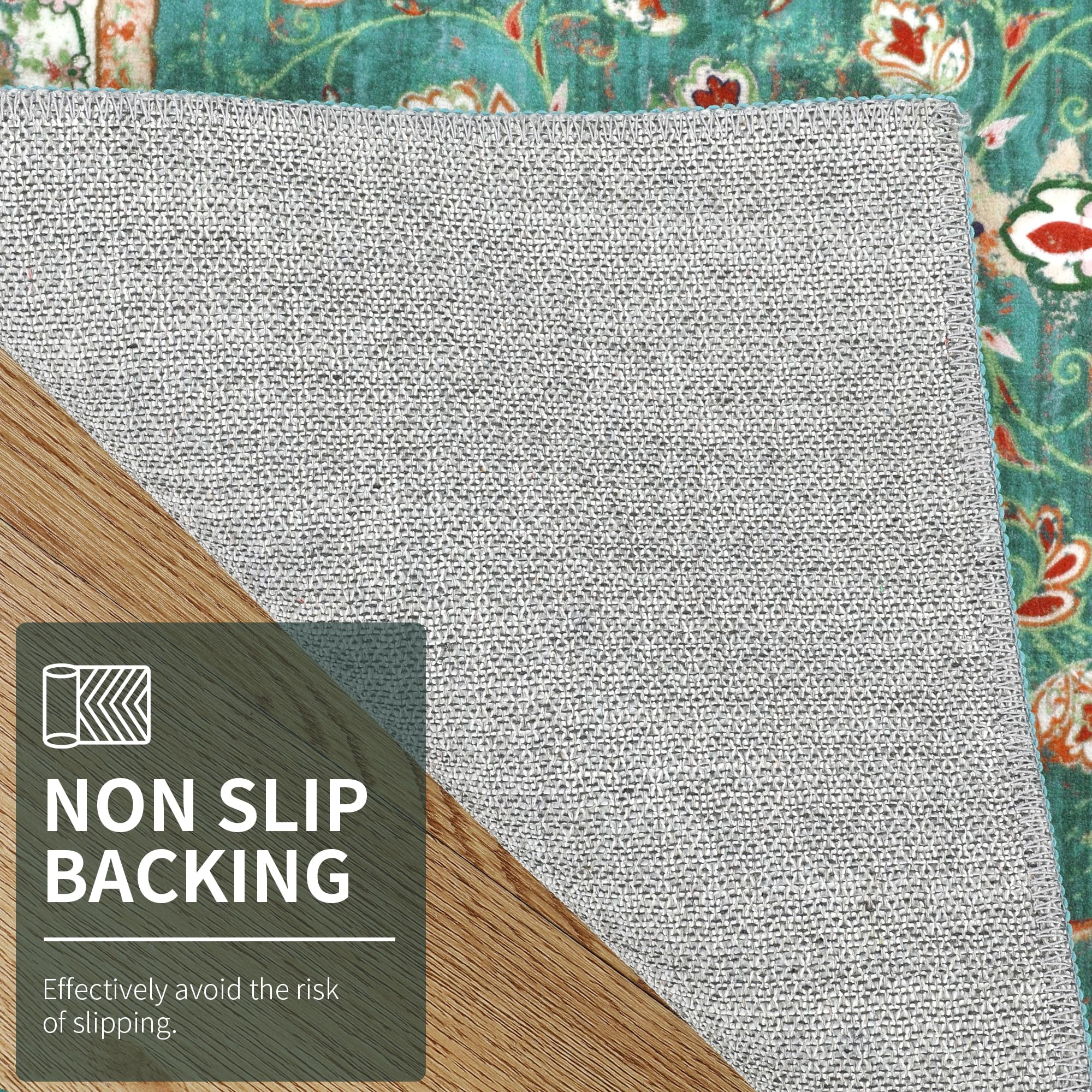 Enyhom Vintage Hallway Runner Rug – Non-Slip Washable Boho Kitchen Carpet