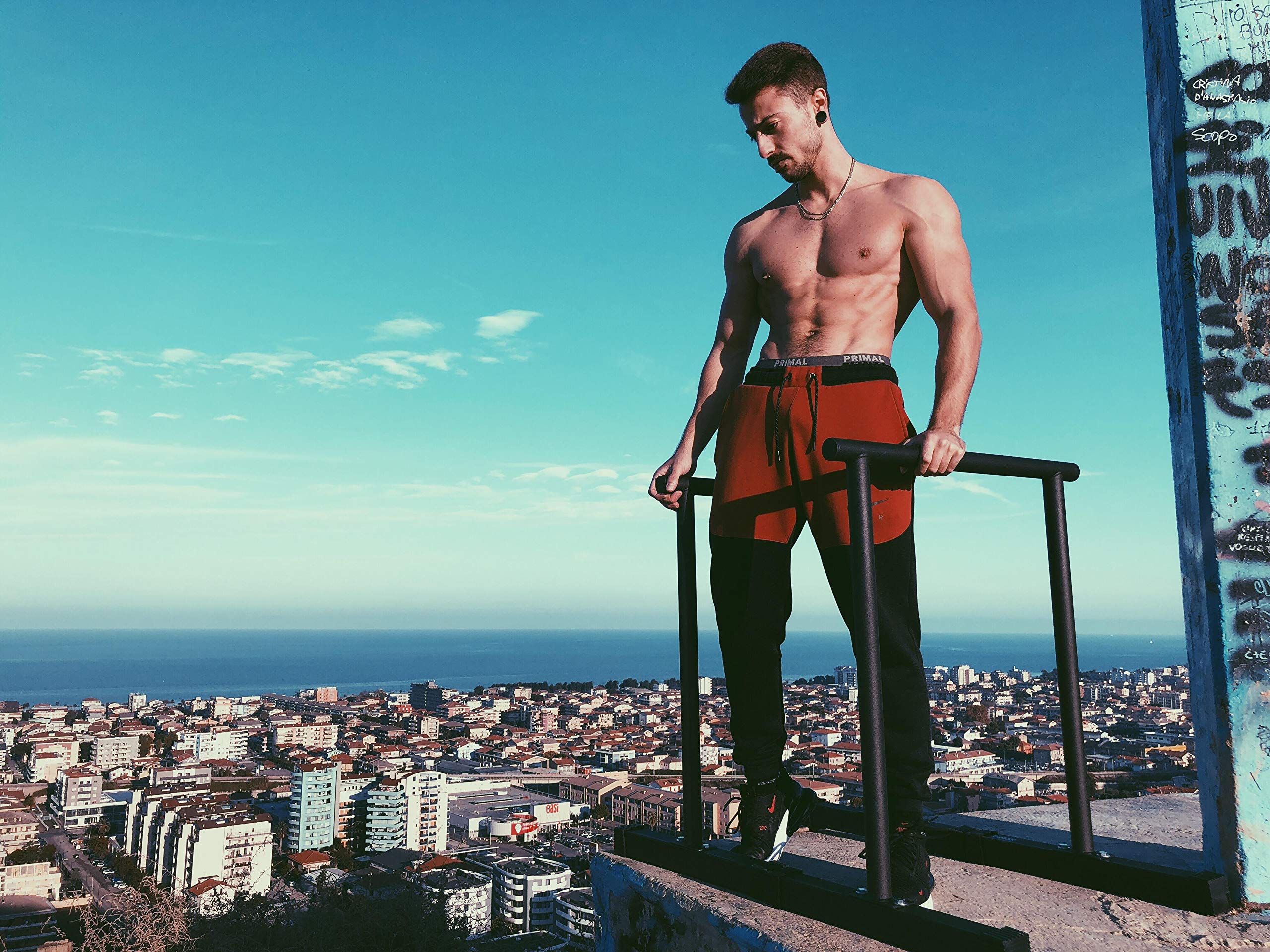 RAMASS Fitness Tall Parallettes - Heavy Duty Steel Dip Bars for Calisthenics