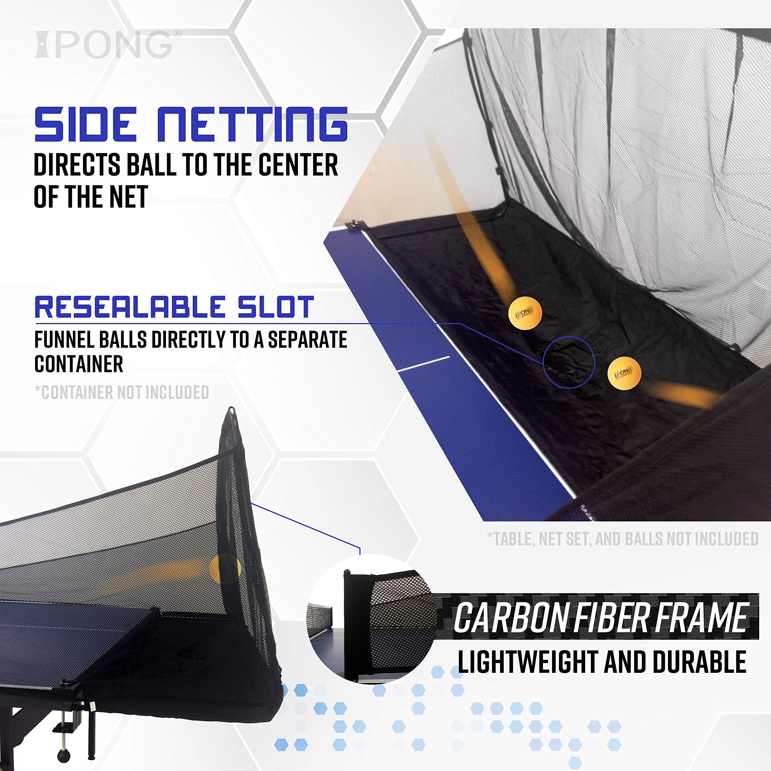 JOOLA Carbon Fiber Table Tennis Ball Catch Net – Ping Pong Practice Net