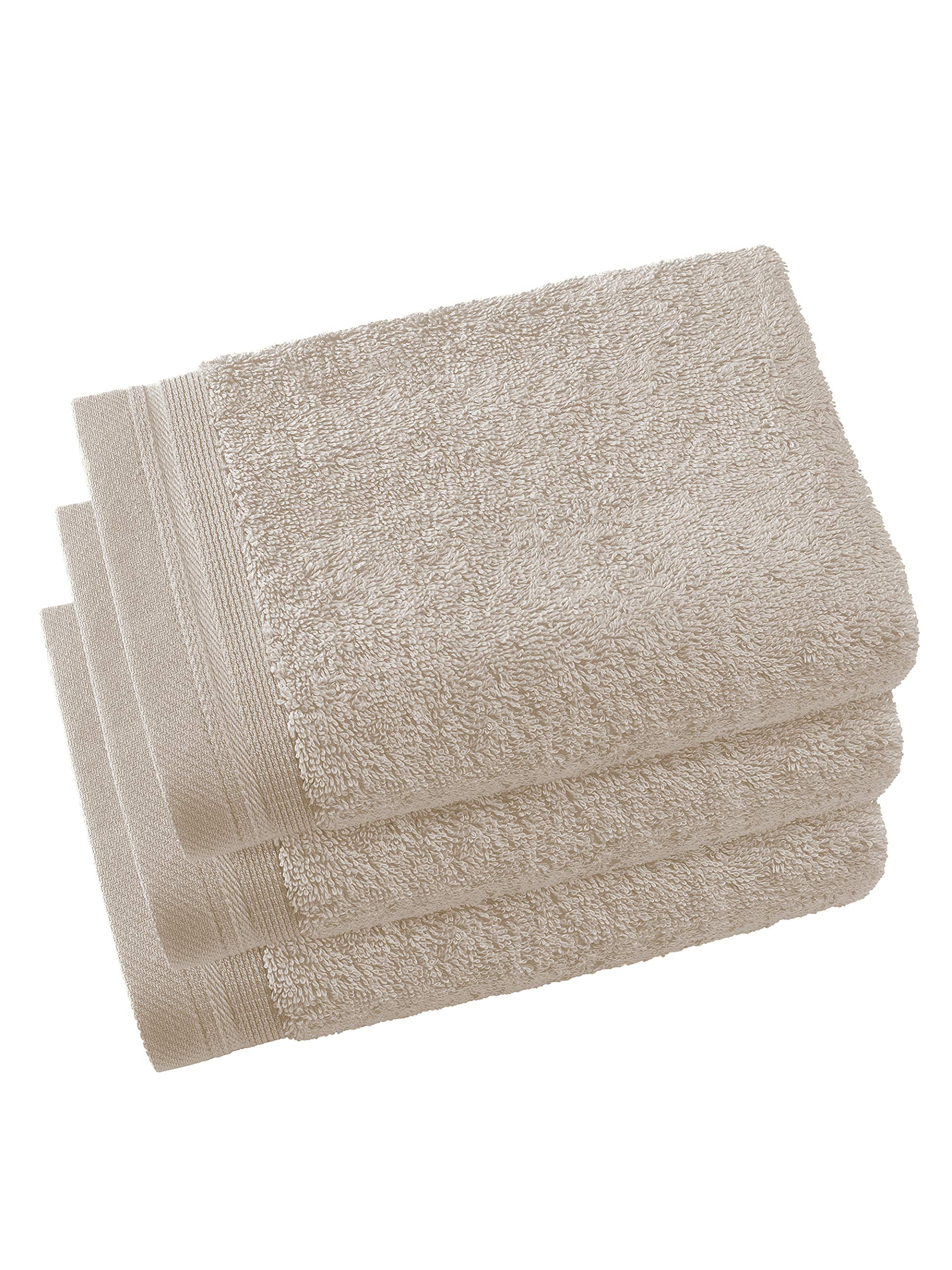 De Witte Lietaer Contessa Cotton Guest Towels - Sand Beige, 3 Pack