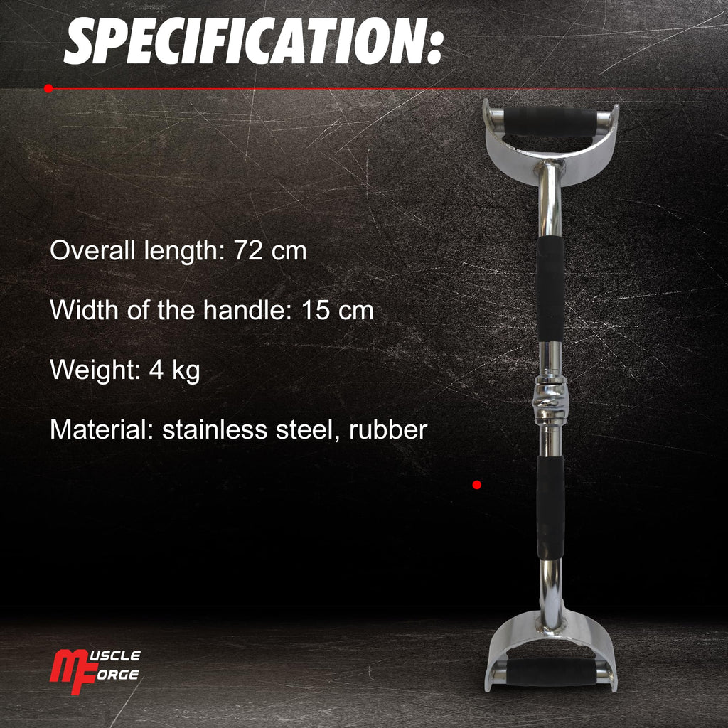 MuscleForge Lat Pull Hammer Bar – 70cm Stainless Steel Cable Attachment