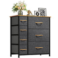 YITAHOME 7-Drawer Fabric Dresser | Metal Frame Storage Chest - Dark