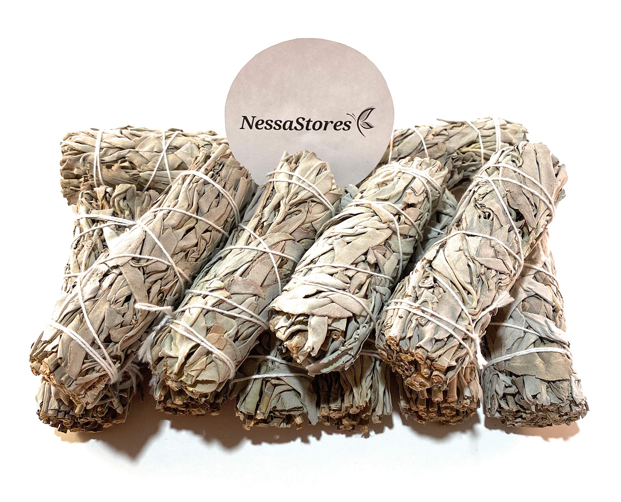NessaStores California White Sage Smudge Sticks - 36 Pack, 4-Inch Hand Tied