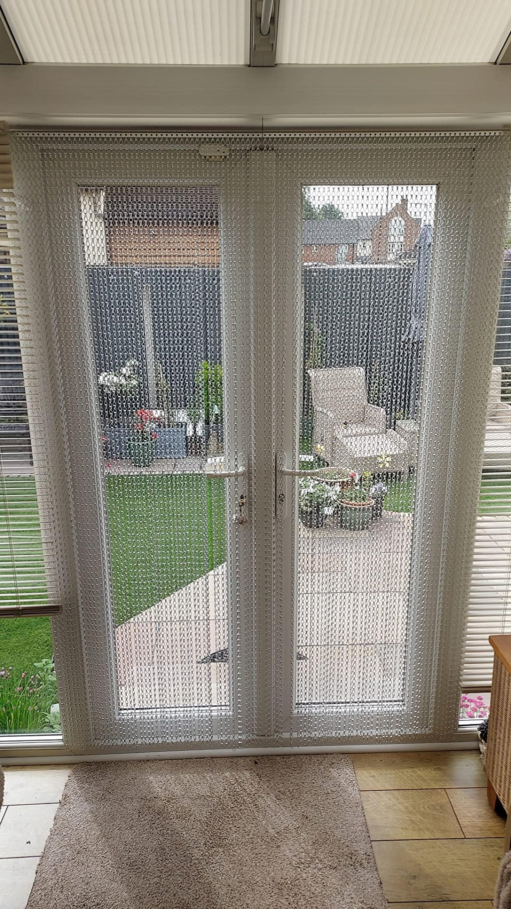 Chawniao Aluminium Chain Fly Door Curtain - 100x210cm Metal Insect Screen