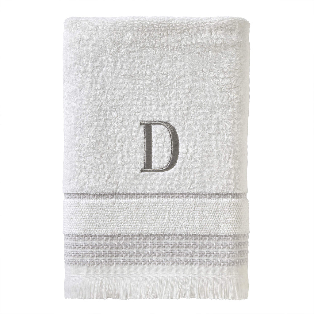 SKL Home Casual Monogram Bath Towel, D, 28x54