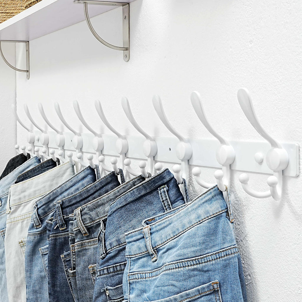 Dseap Coat Rack Wall Mount 94cm, Heavy Duty 2.5mm Base vs Flimsy 1mm, Double-Thick Solid Anti-Snap Hooks - image 5