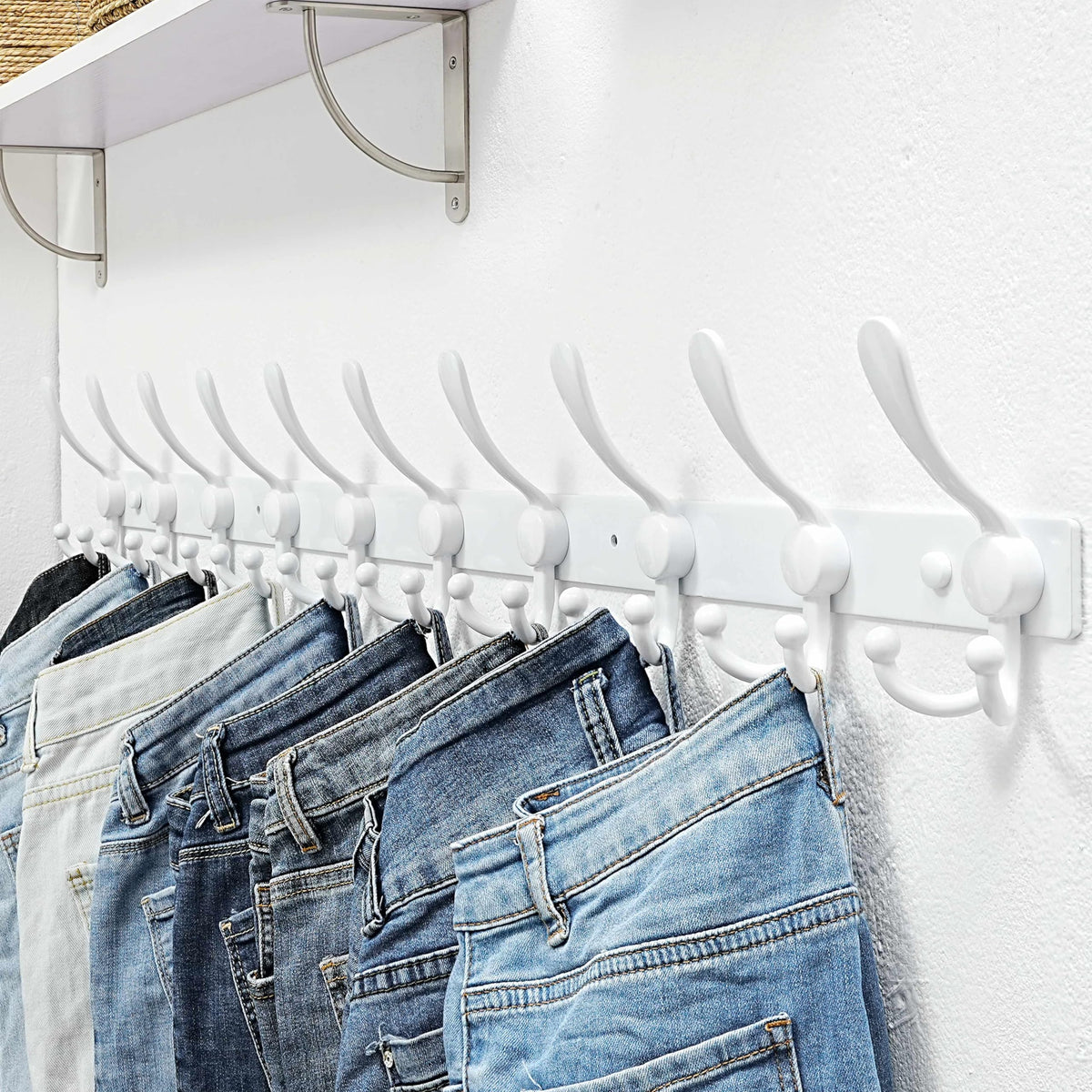 Dseap Coat Rack Wall Mount 94cm, Heavy Duty 2.5mm Base vs Flimsy 1mm, Double-Thick Solid Anti-Snap Hooks - image 5