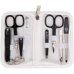3 Swords Germany 8-Piece Manicure Pedicure Kit | White Leather Case