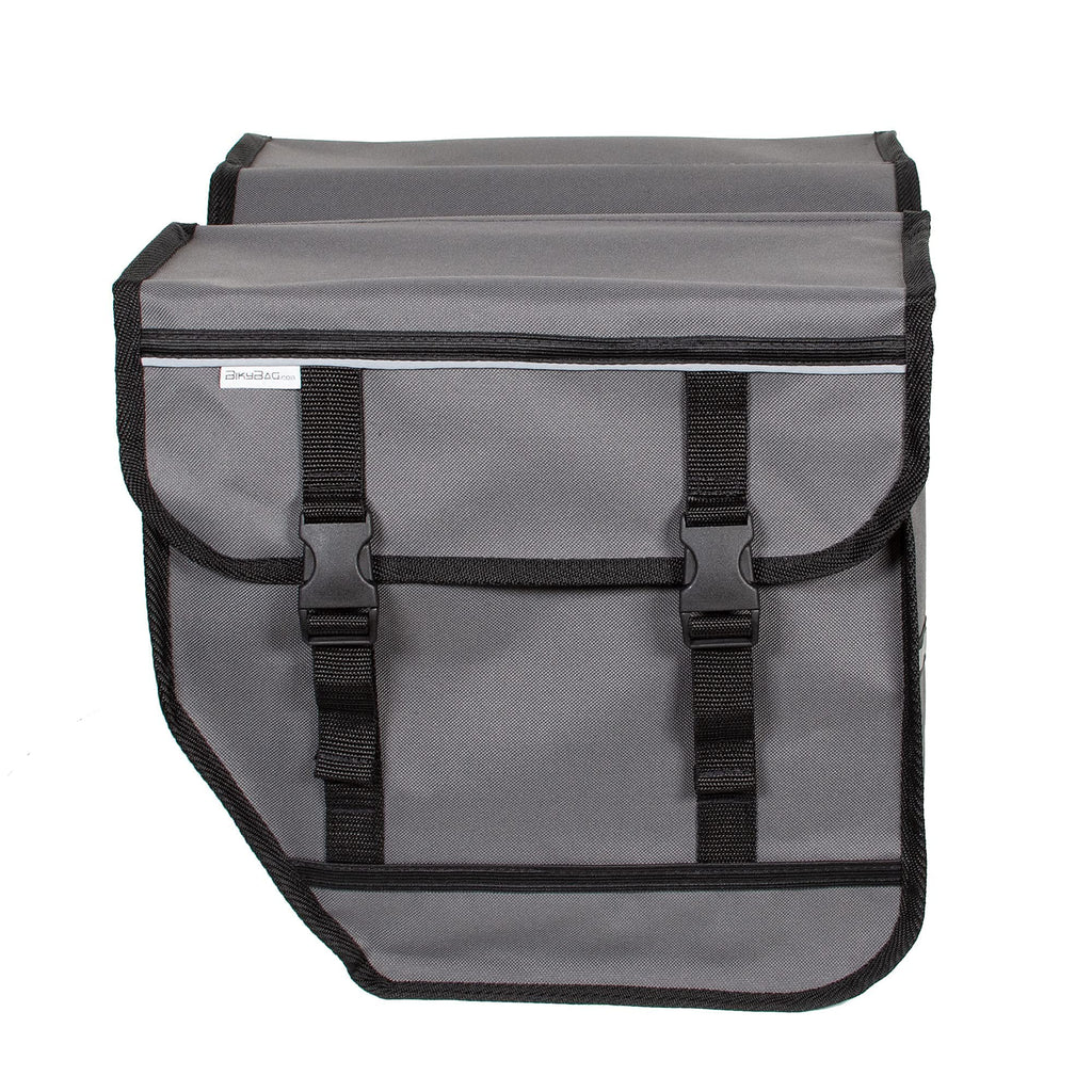 BikyBag Model M Waterproof Bicycle Double Panniers - Grey Rear Rack Bag