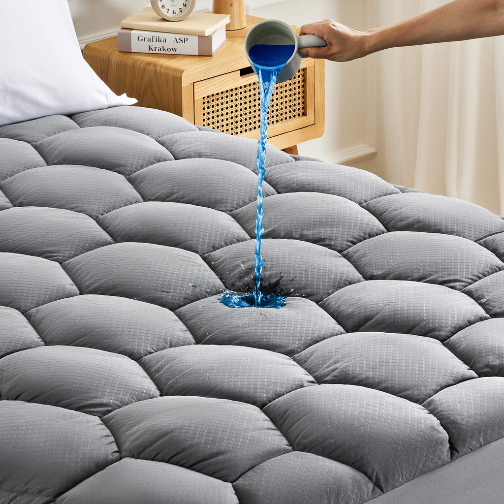 SONIVE Waterproof Mattress Topper – Quilted Super King Mattress Protector