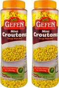 Gefen Mini Croutons Soup Mandel – Toasted Kosher Crackers, 400g (2 Pack)