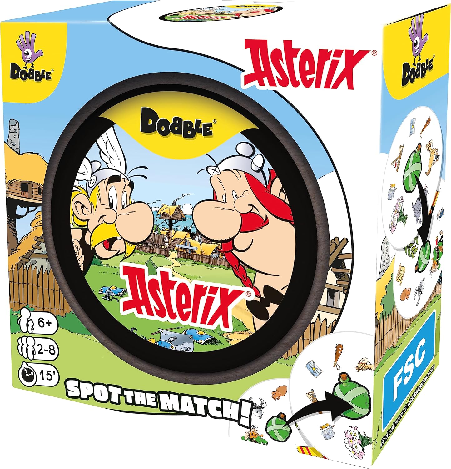 Dobble Asterix Card Game – Snaps Family Observation and Speed Game