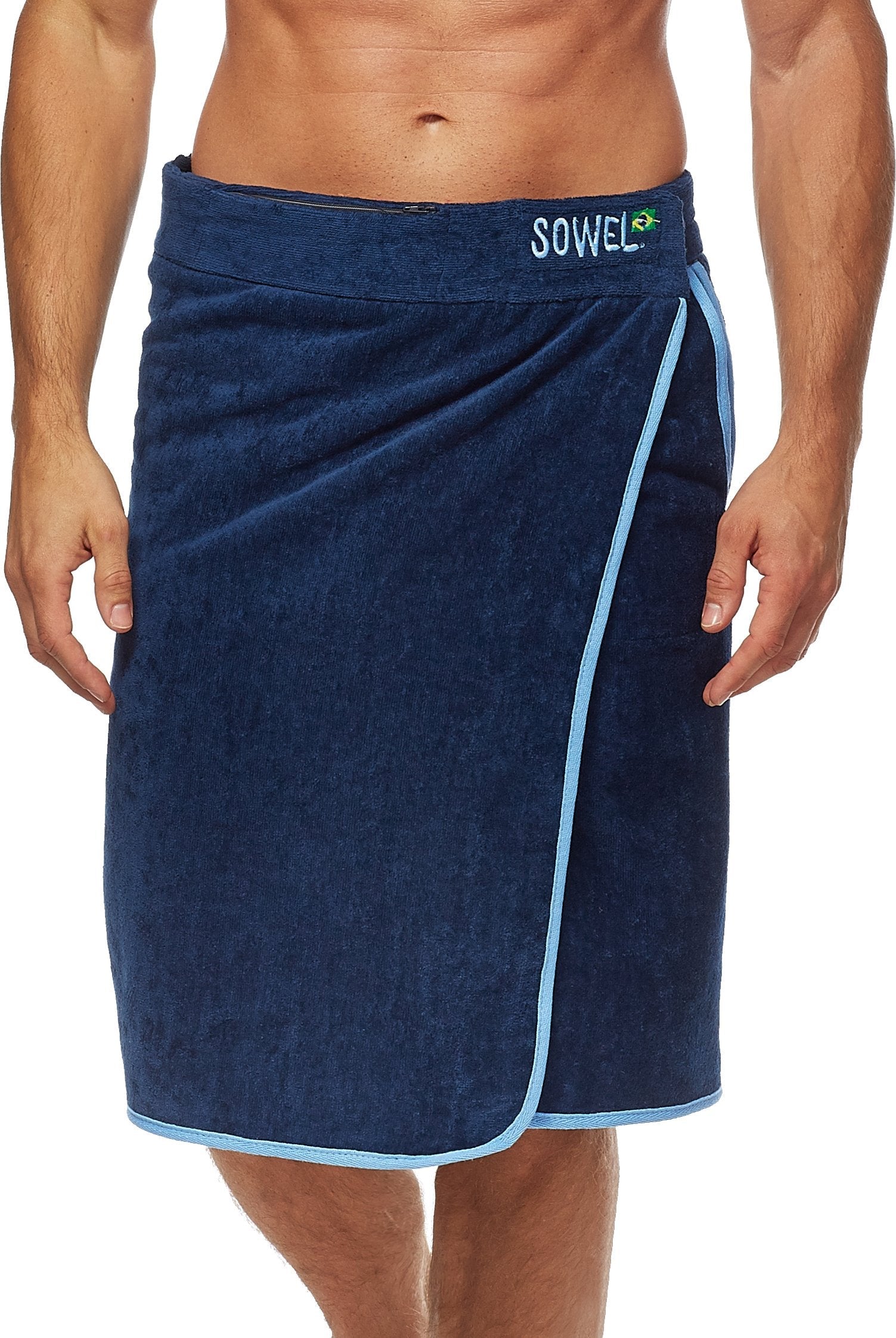 Sowel Men's Sauna Kilt | 100% Organic Cotton Towel Wrap – Navy Blue