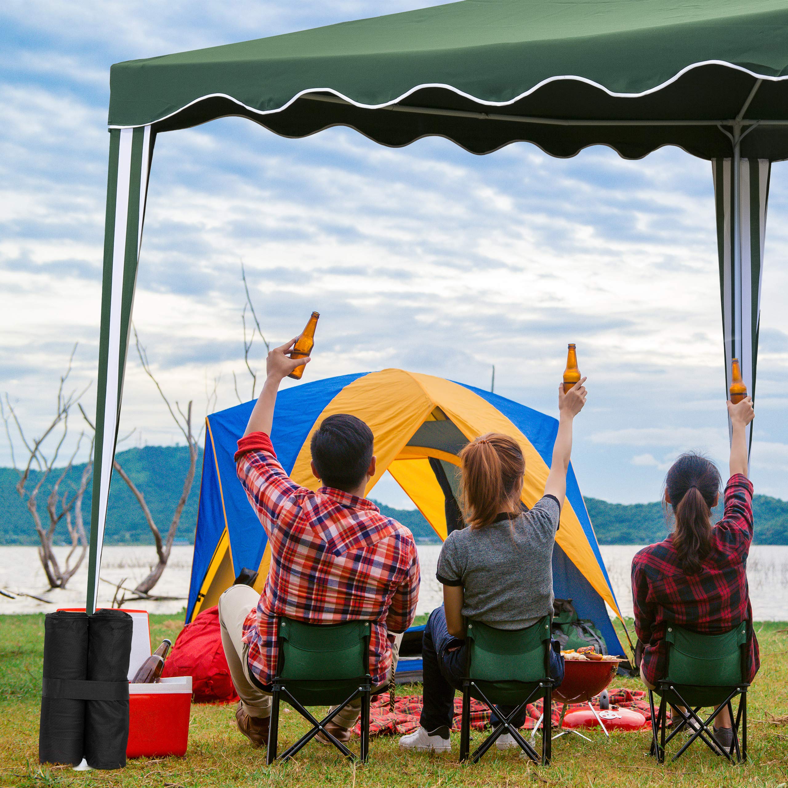 Relaxdays Gazebo Weights - Pack of 4 Heavy Duty Sand Bags for Tents