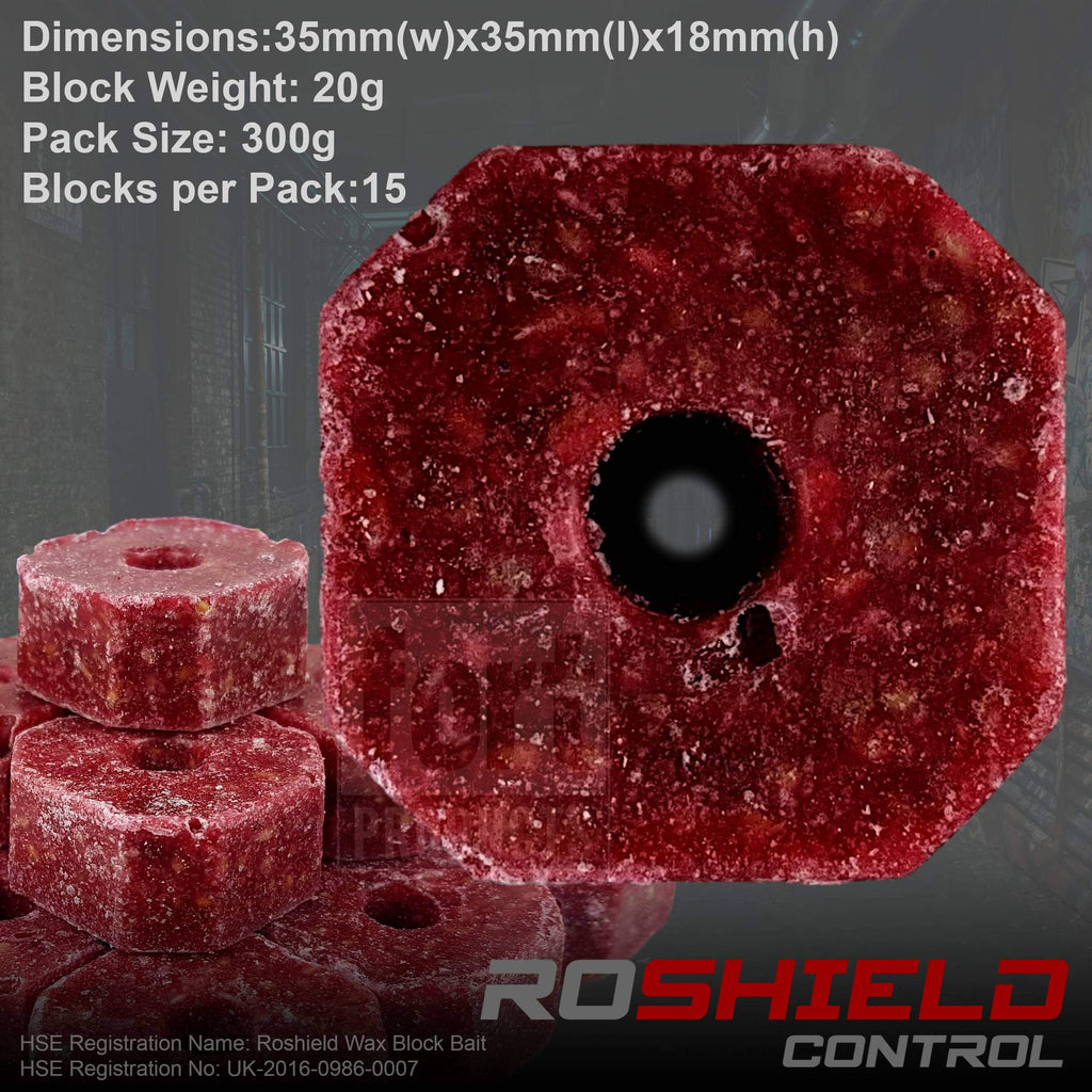 Roshield Rat & Mouse Killer Wax Block Bait - All-Weather Rodenticide 3kg
