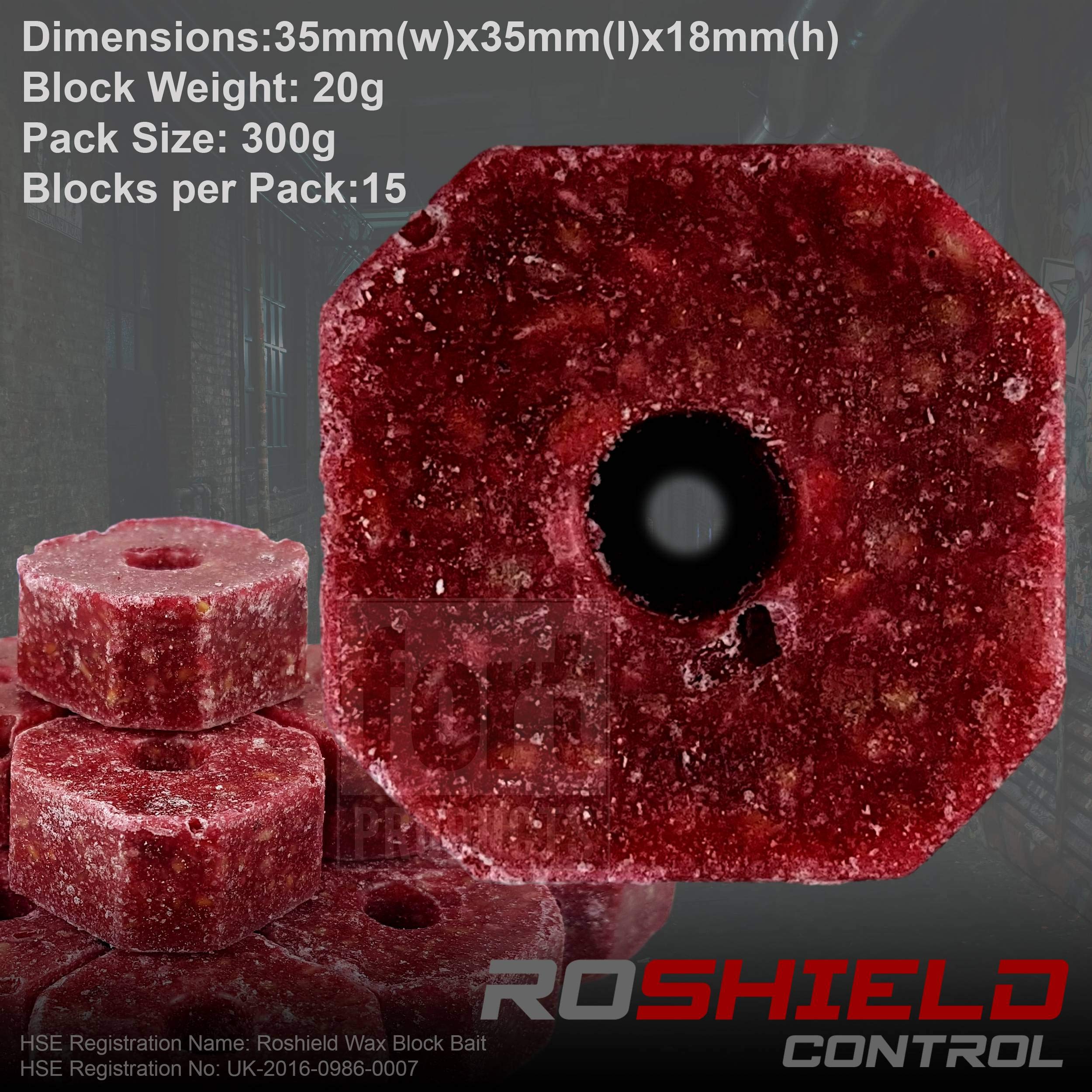 Roshield Rat & Mouse Killer Wax Block Bait - All-Weather Rodenticide 3kg