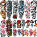 COKTAK Temporary Sleeve Tattoos - 20 Sheets Waterproof Floral & Animal Art