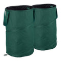 Relaxdays Set of 2 Pop-up Garden Waste Sacks - 120L Green Leaf Bags