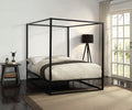 SlumberWorx Ashwell Modern Four Poster Black Metal Bed Frame