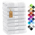 NatureMark 8-Piece Hand Towel Set | 100% Cotton 500 GSM | White