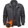 KEFITEVD Men's Winter Fleece Cargo Jacket | Thick Military Bomber Coat