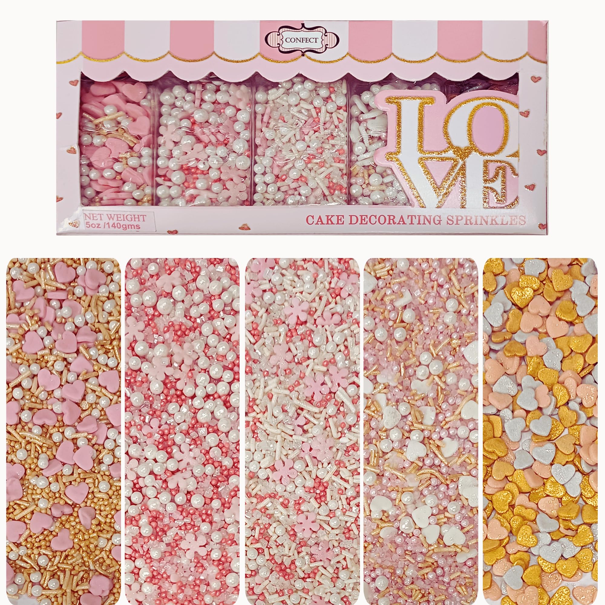 Confect Edible Sprinkles Mix | Heat Stable Cake & Cookie Toppings