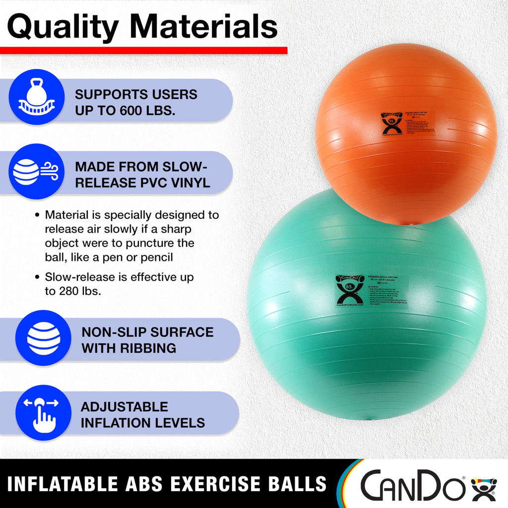 CanDo Deluxe Anti-Burst Exercise Ball – 85cm Blue Gym Yoga Ball