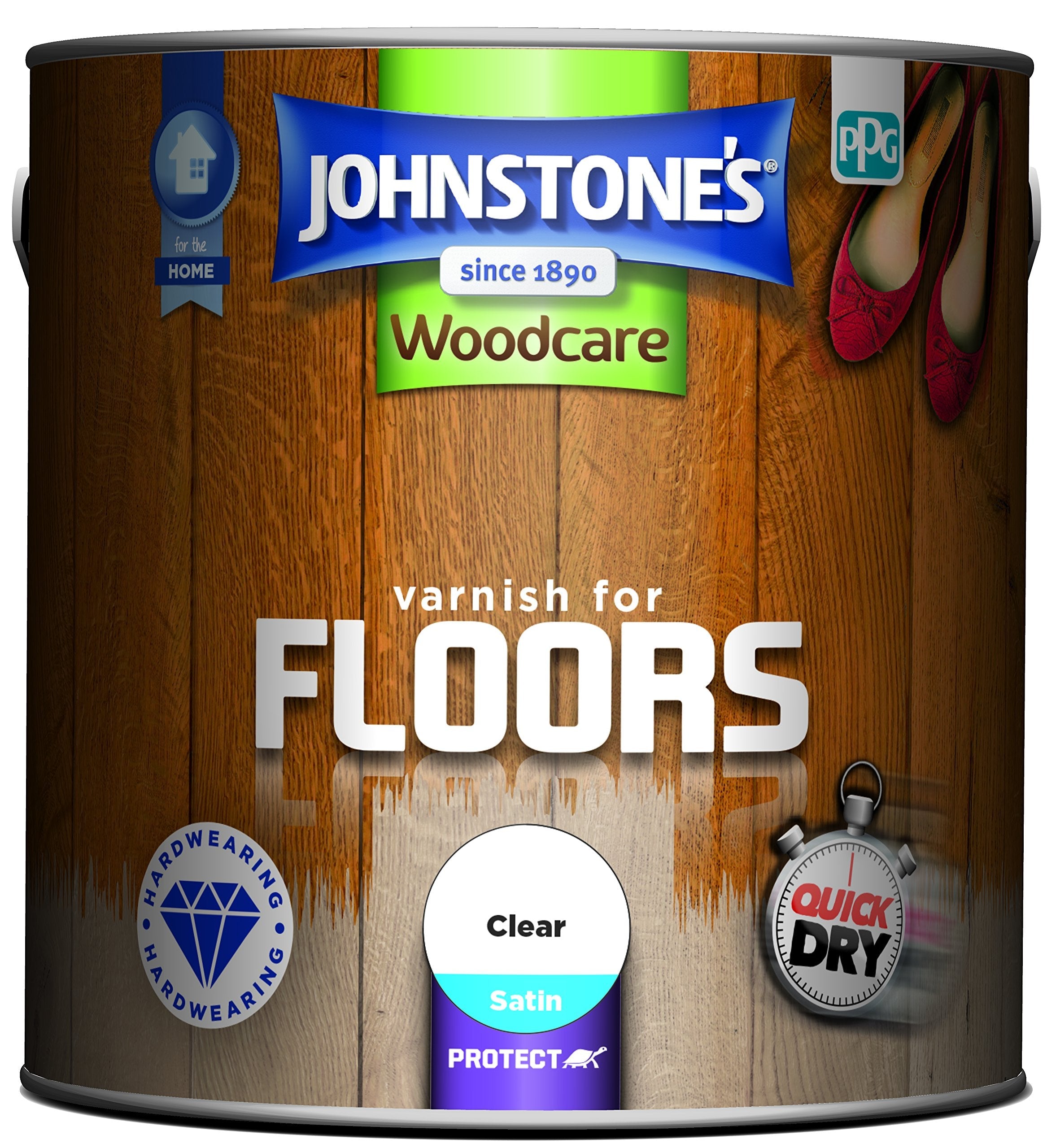 Johnstone's Water-Based Floor Varnish – Clear Interior Wood Finish 2.5L