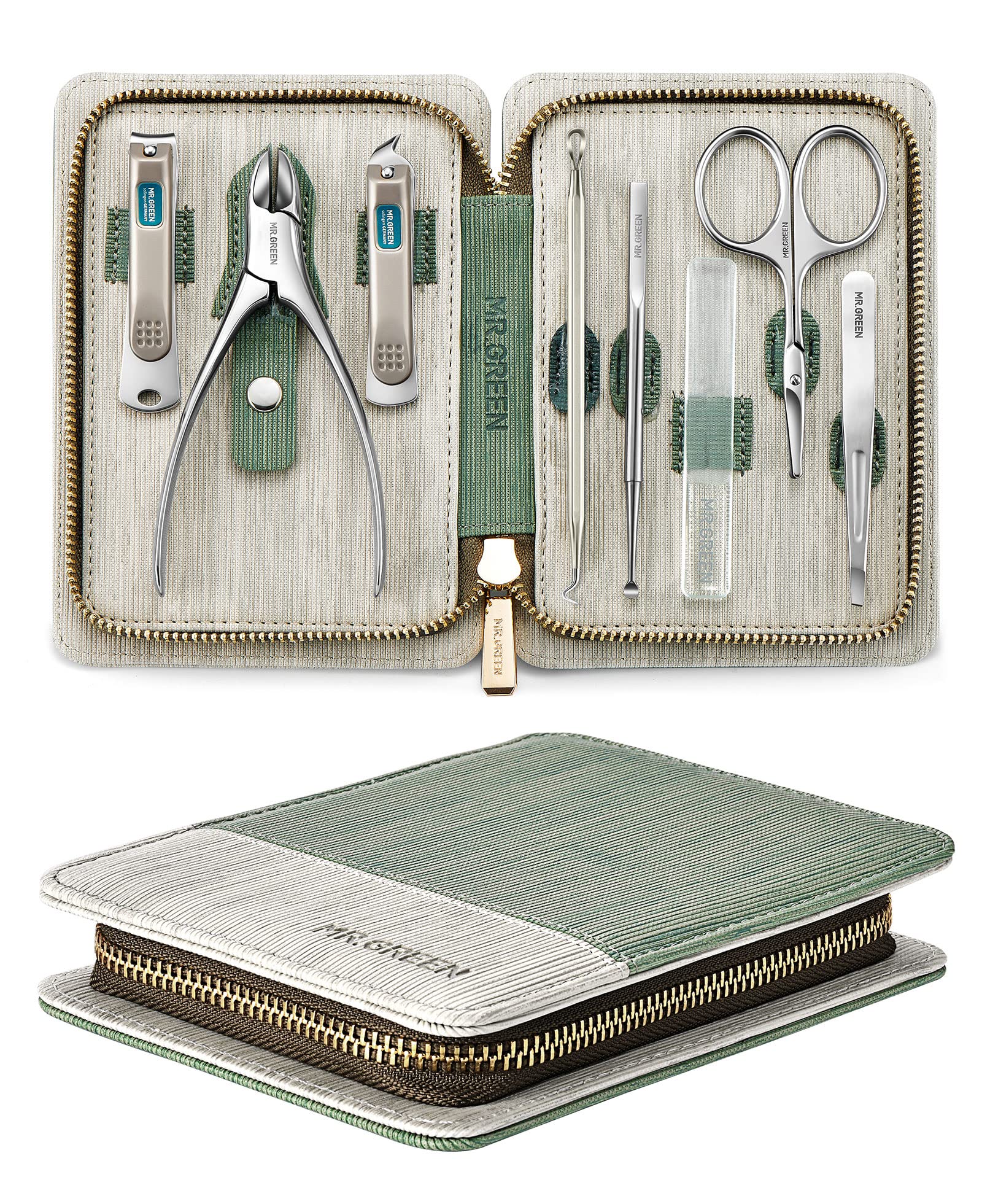 MR.GREEN 8-Piece Manicure Set | Stainless Steel Nail Care Kit