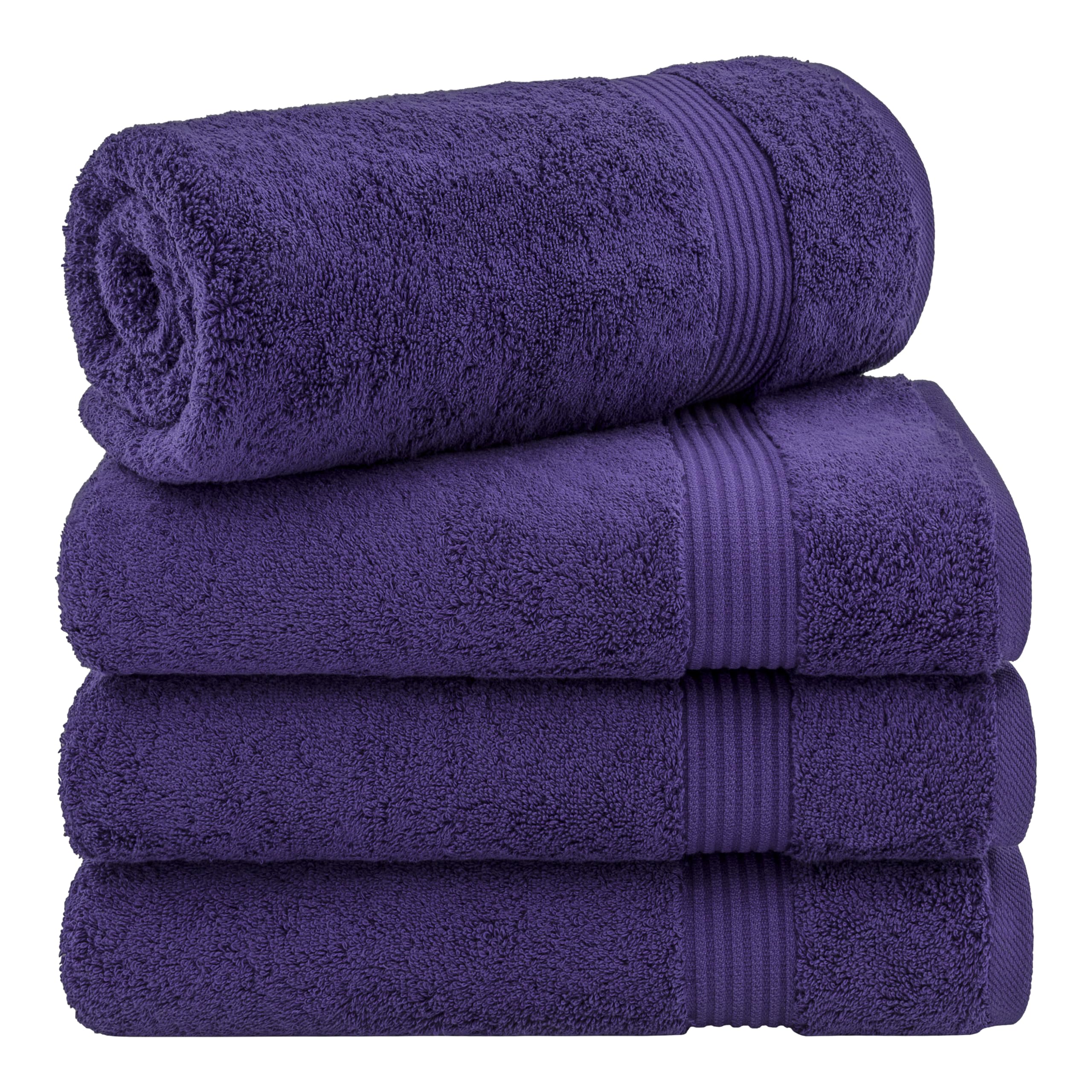 Cotton Paradise 4-Piece Turkish Bath Towel Set | 100% Cotton Purple