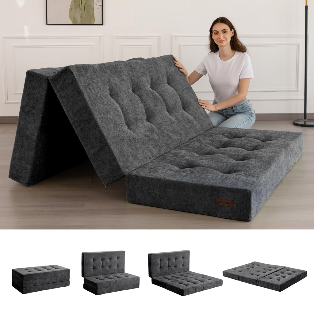 MAXYOYO Folding Mattress Chenille Fabric 15cm, Sofa Bed for Guest - image 1