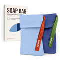 ZOMCHI 2-Piece Exfoliating Soap Saver Bags | Nylon Body Scrubber (Blue)