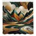 Abakuhaus Mid Century Modern Shower Curtain | Groovy Mountains Fabric