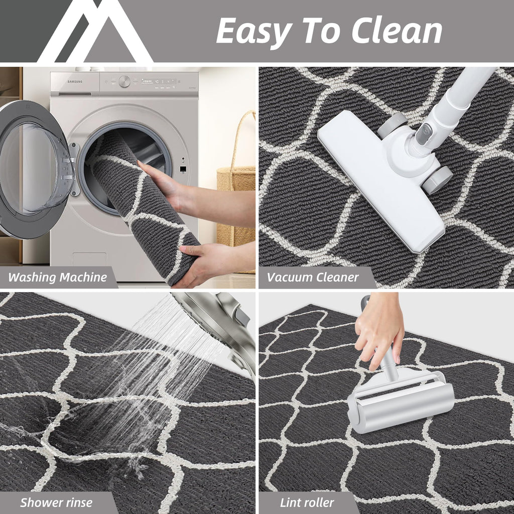 COSY HOMEER Kitchen Mat – 60x120cm Non-Slip Washable Floor Runner, Grey