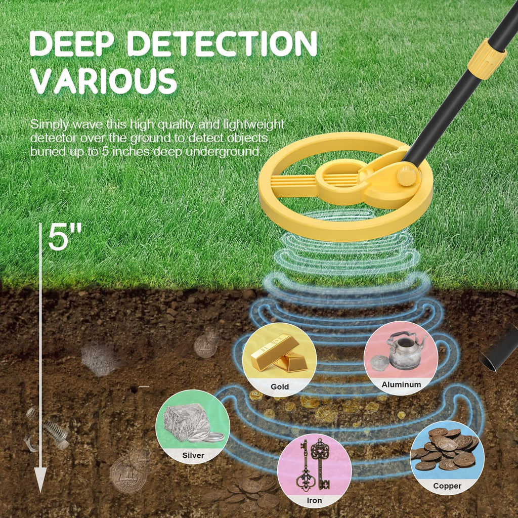 Kids Metal Detector – Waterproof 7 Inch Junior Treasure Hunter