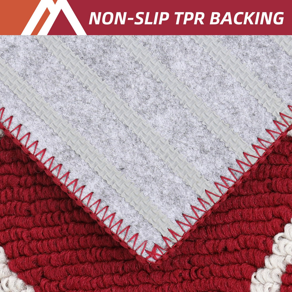 COSY HOMEER Kitchen Mat Runner – 60x180cm Non-Slip Washable Rug, Red