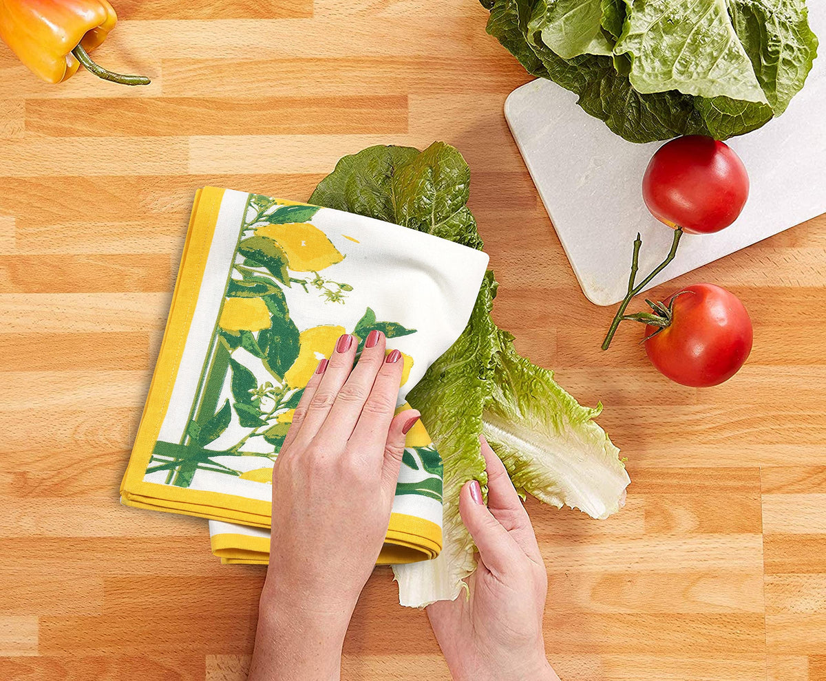 FINGERCRAFT Kitchen Dish Towels, 100% Natural Cotton, Set of 6 Multi-Purpose Kitchen Towels, Very Soft, Highly Absorbent - image 4