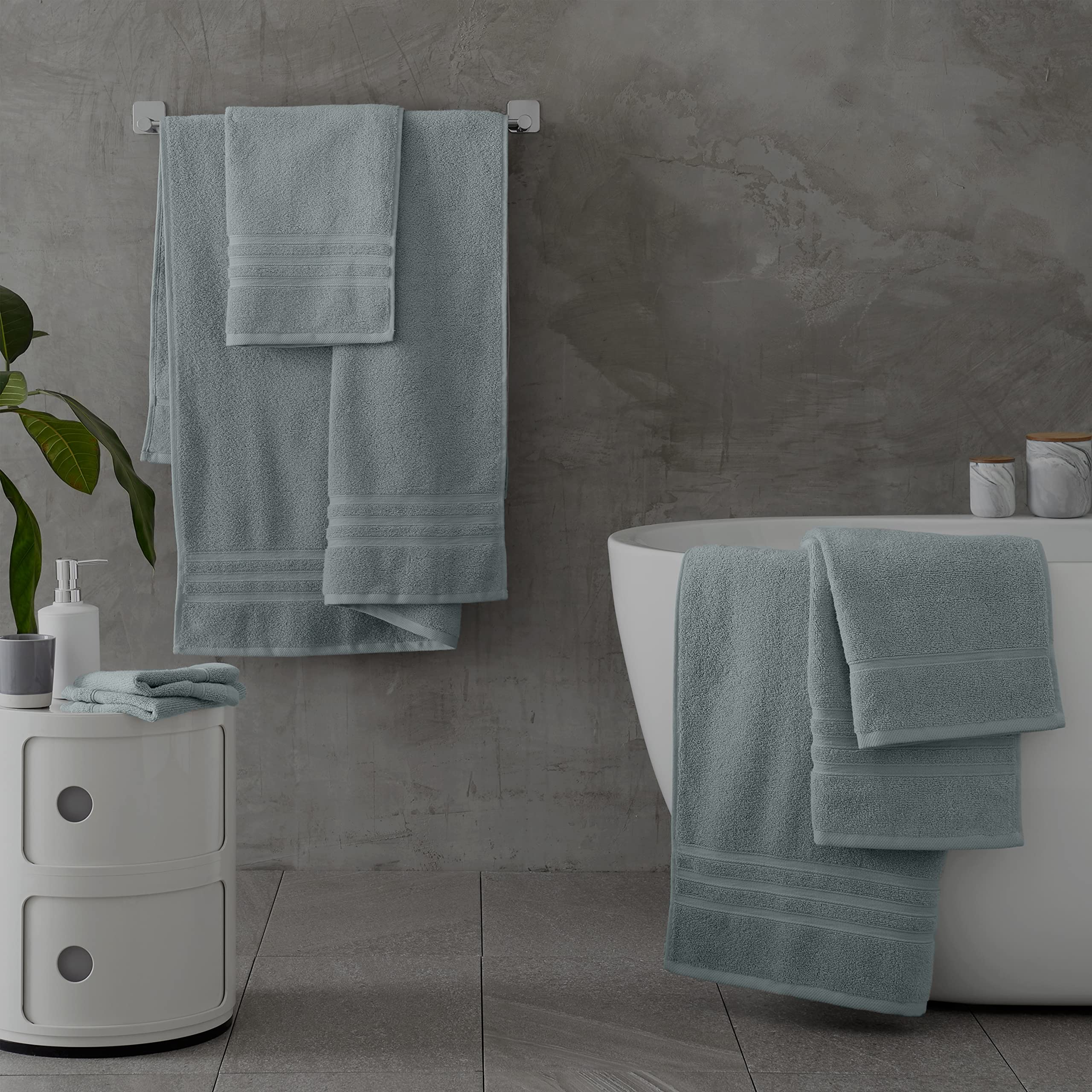 Catherine Lansfield Zero Twist 6 Piece Cotton Towel Bale – Sage Green