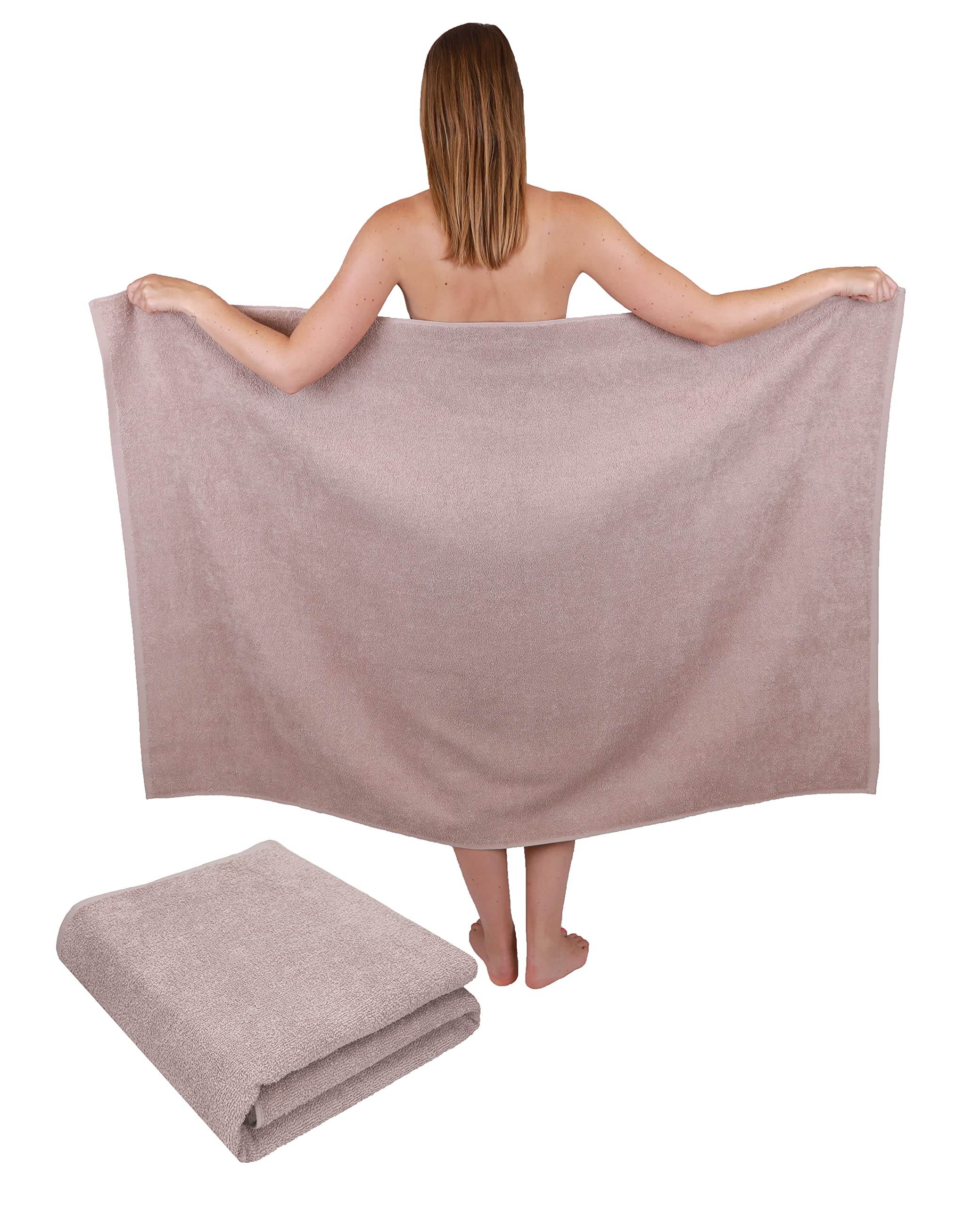 Betz Berlin 2-Piece XXL Maxi Bath Towel Set - 100x150cm Cotton Cappuccino