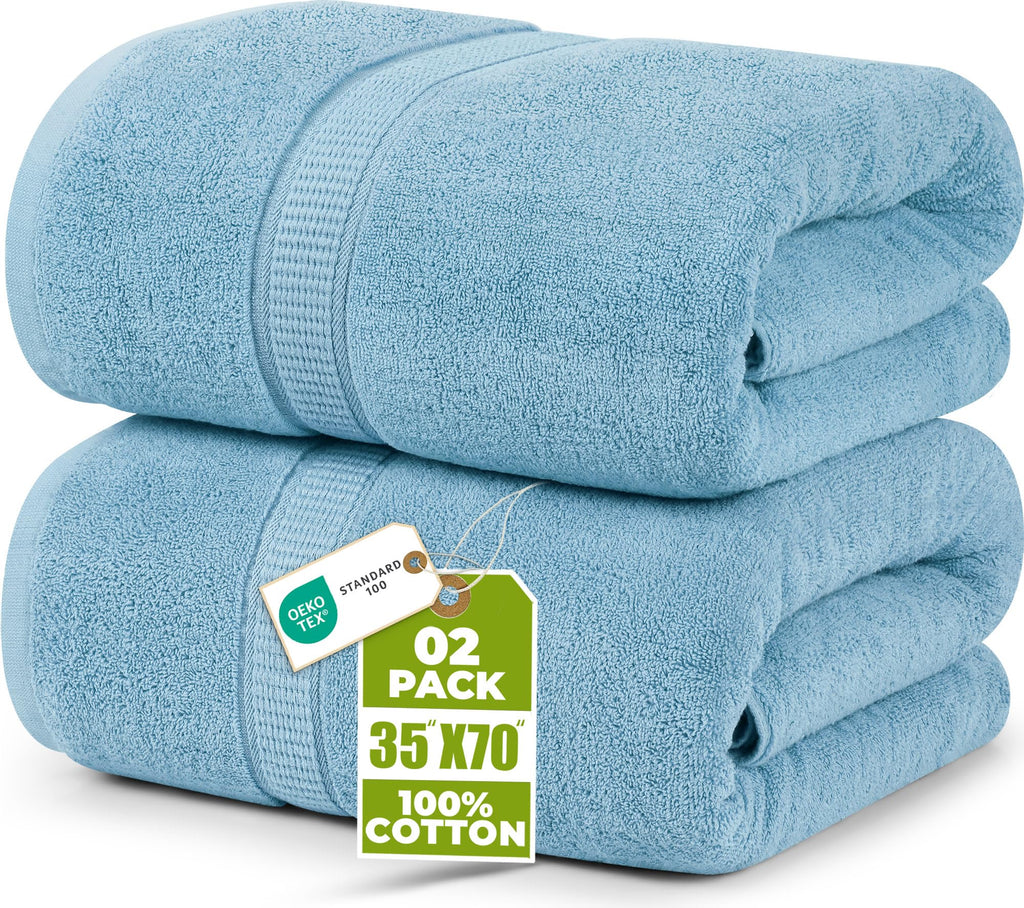 Utopia Towels - Premium Jumbo Bath Sheet 90 x 180 cm, 2 Pack - 100% Ring Spun Cotton Highly Absorbent and Quick Dry Extra Large Bath Sheet