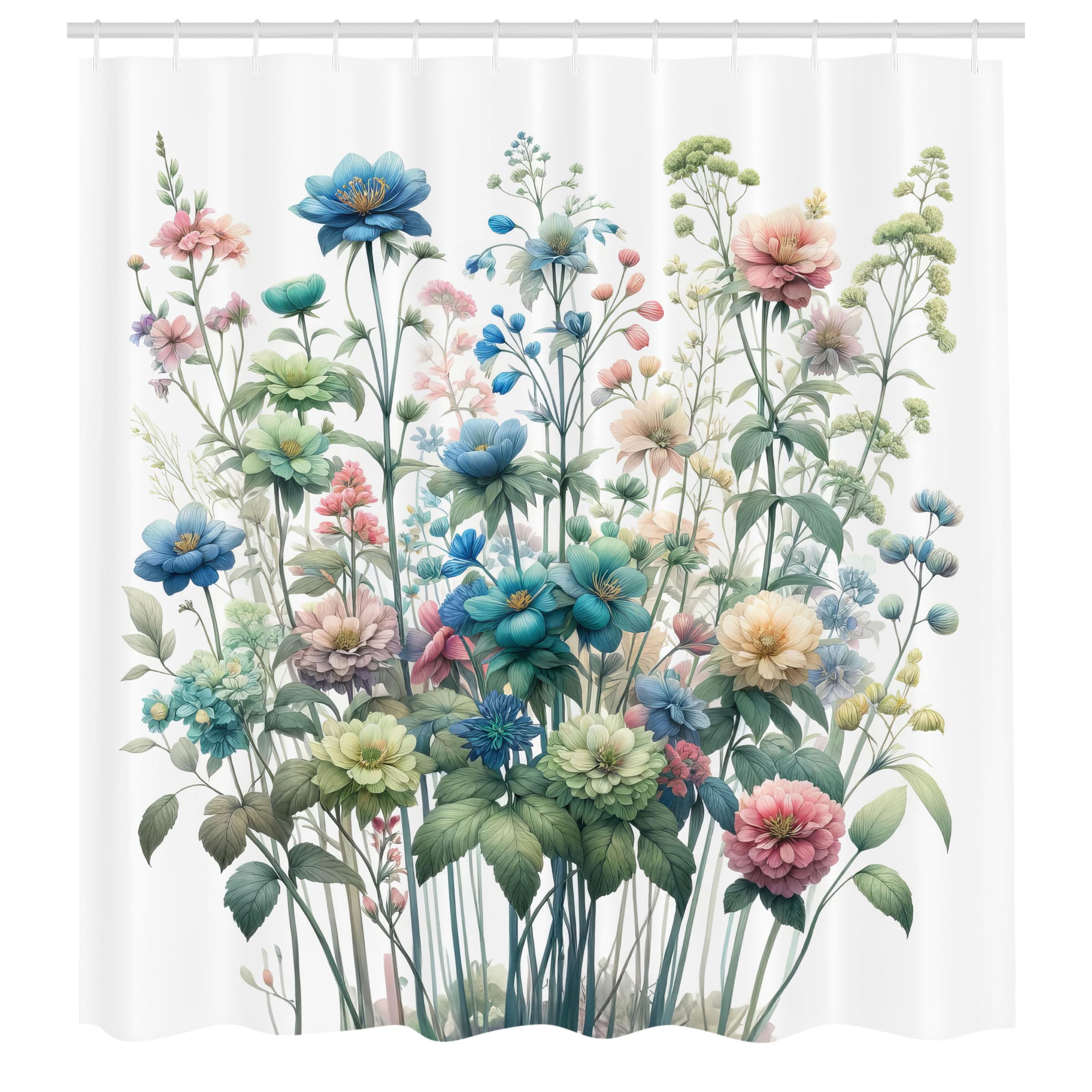 Abakuhaus Floral Shower Curtain | Waterproof Peony Fabric Decor | 175x200cm