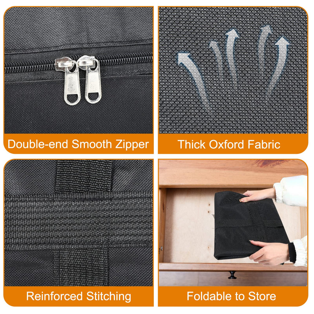 2Pack Duvet Storage Bags with Zips - Large Underbed Storage - Perfect for Wardrobe, Bedroom, Moving Boxes - image 3