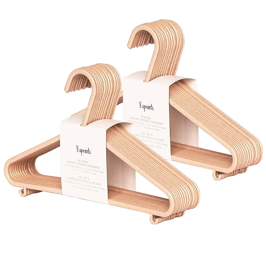 3 Sprouts Wheat Straw Baby Hangers, 30 Pack, Baby Closet, Speckled Pink - image 1