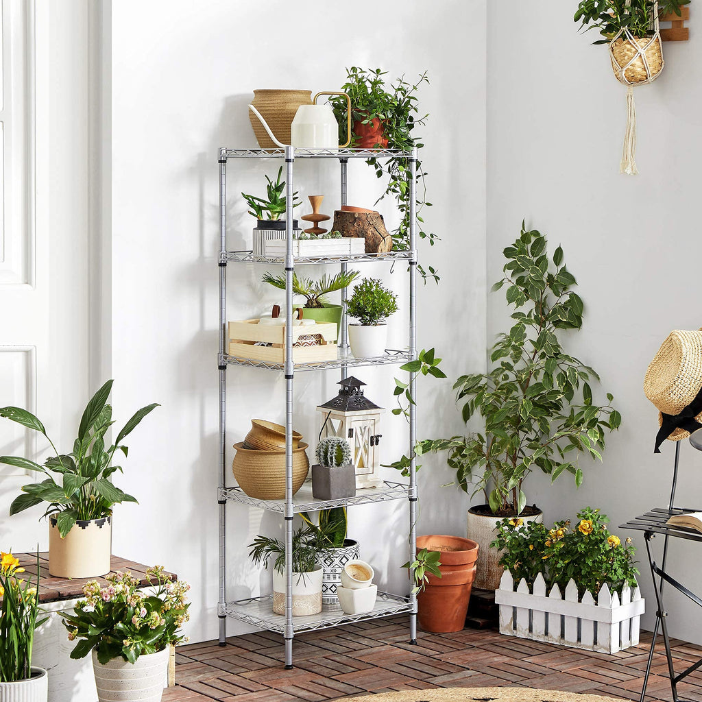 SONGMICS 5-Tier Kitchen Storage Shelf – Adjustable Metal Utility Rack