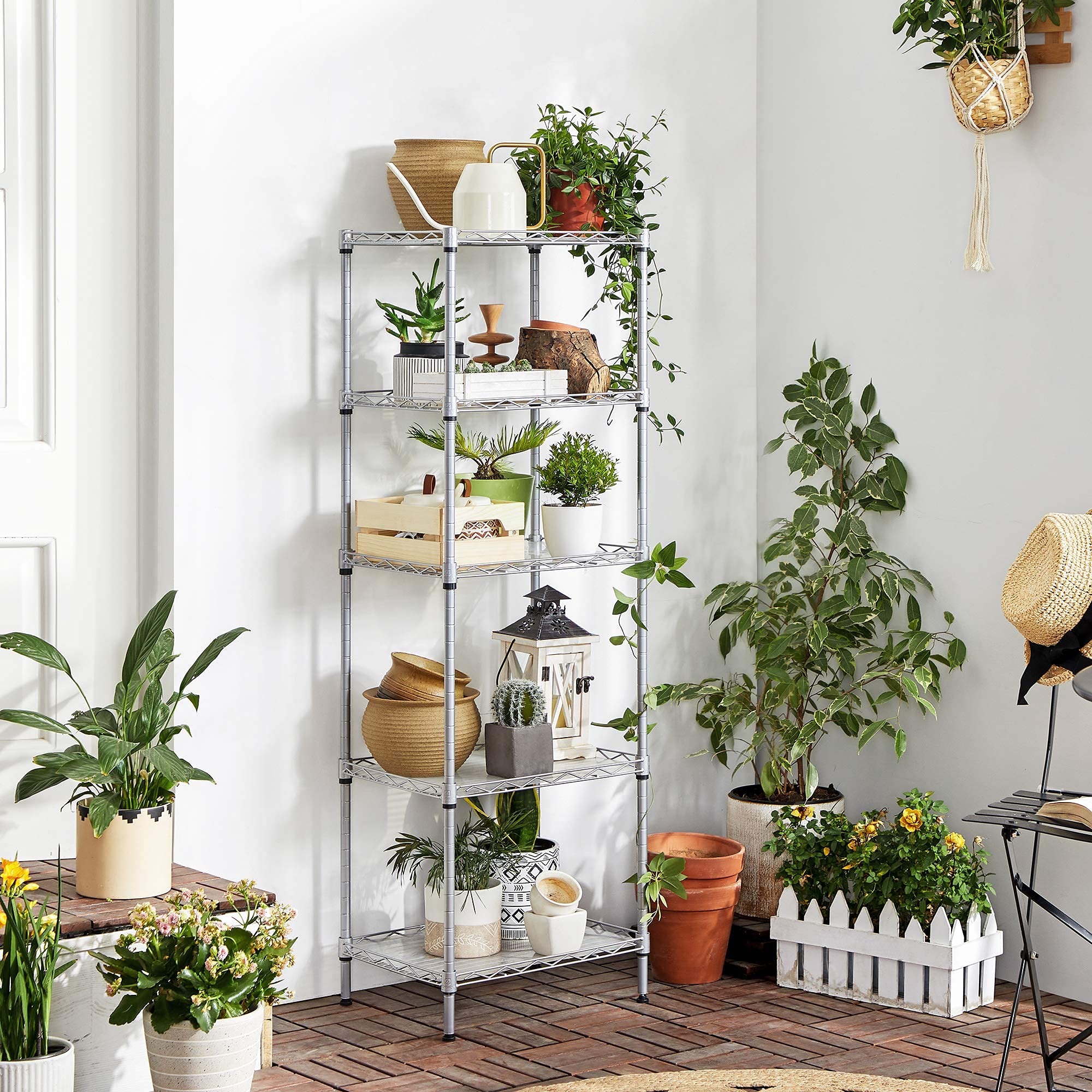 SONGMICS 5-Tier Kitchen Storage Shelf – Adjustable Metal Utility Rack