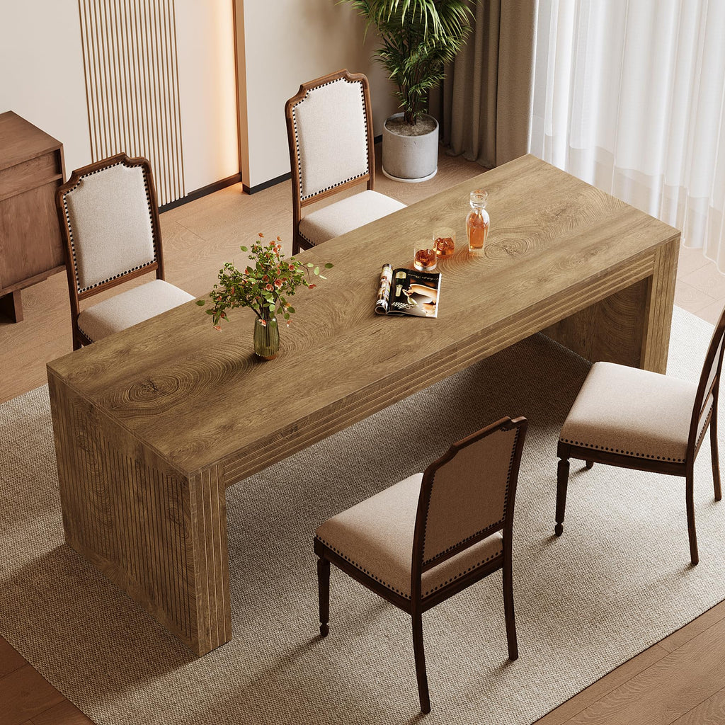 Tribesigns 78.7-inch Large Dining Table for 6-8, Rectangular Kitchen Table with Heavy Duty Pedestal - image 1